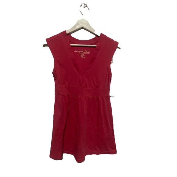 Aeropostale Sleeveless Top 2000s V Neck Vintage Stretchy y2k Pink Henley Size L - Picture 1 of 5